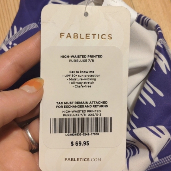 Fabletics pureLuxe Paradiso 7/8 leggings purple palm tree - Picture 7 of 8